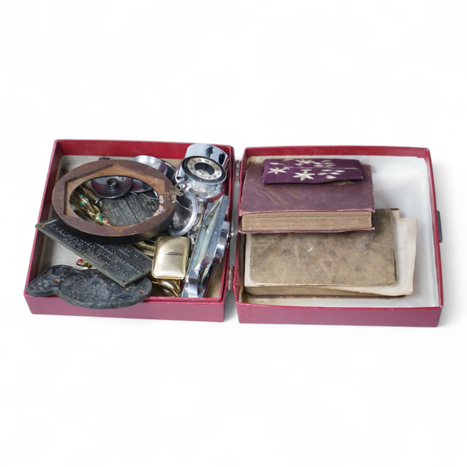A group of various collectables to include timepieces, Danish metalware, firemark etc.